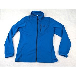 Salomon Actitherm Jacket Full‎ Zip Size Women's M Blue Fleece Lined